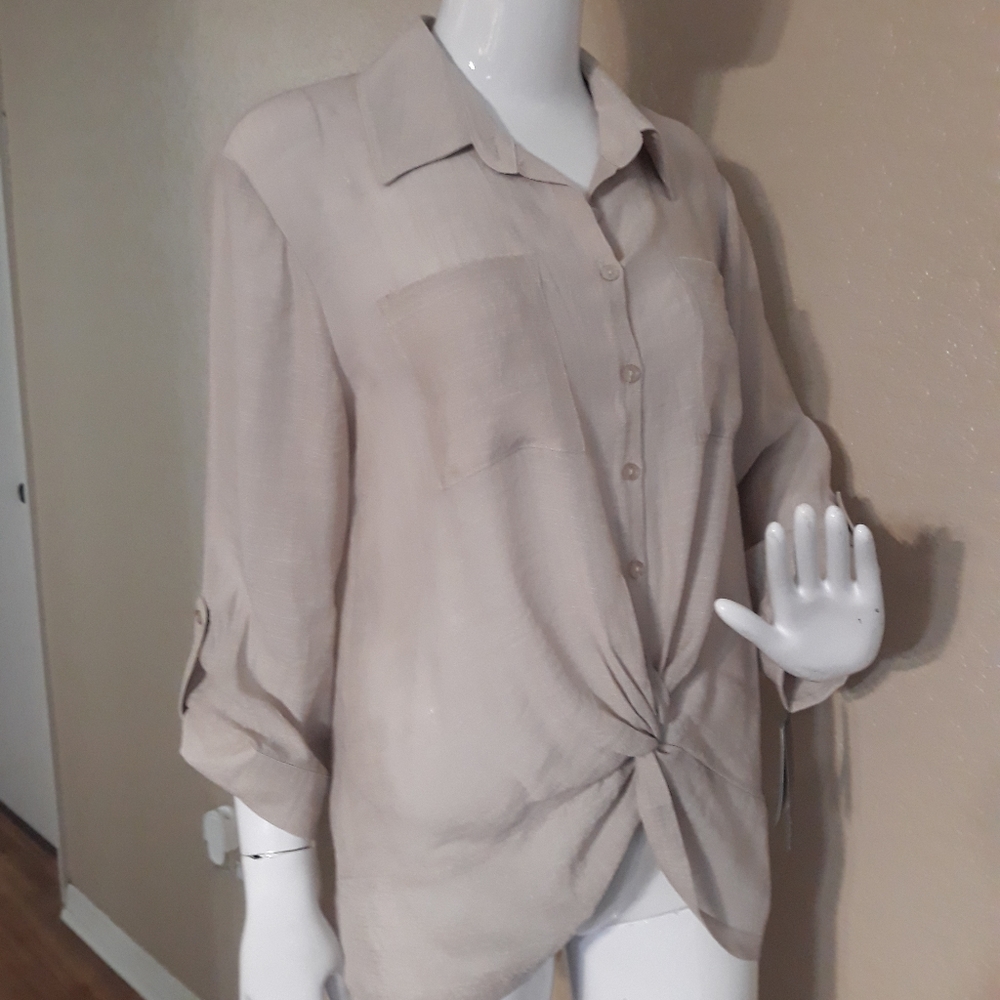 BCX Sheer Sand Top